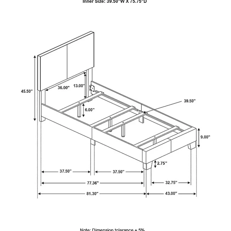 Dorian Rectangular Bed