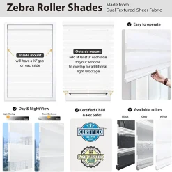 Dover Day & Night Energy Saving Cordless Light-Filtering Roller Shade