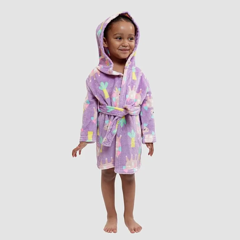 Dream Big Peace Out Girls Plush Long Sleeve Mid Length Robe