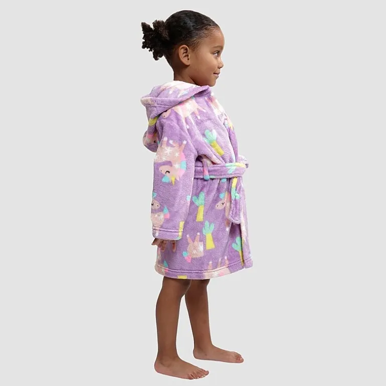 Dream Big Peace Out Girls Plush Long Sleeve Mid Length Robe