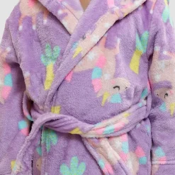 Dream Big Peace Out Girls Plush Long Sleeve Mid Length Robe