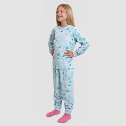 Dream Big Peace Out Little & Big Kid Girls Velour Crew Neck Long Sleeve 3-pc. Pajama Set
