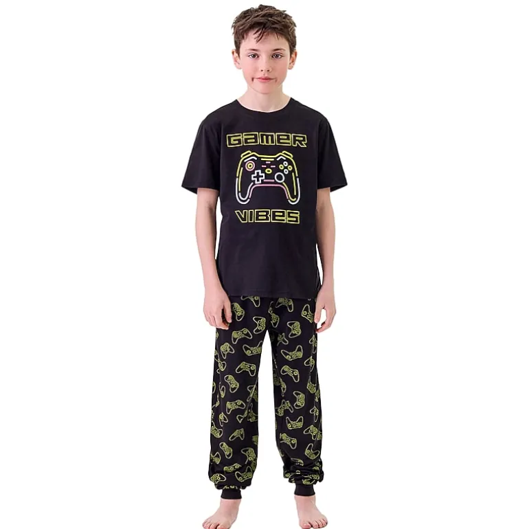 Dream Big Peace Out Little & Big Kid Boys Crew Neck Short Sleeve 3-pc. Pajama Set