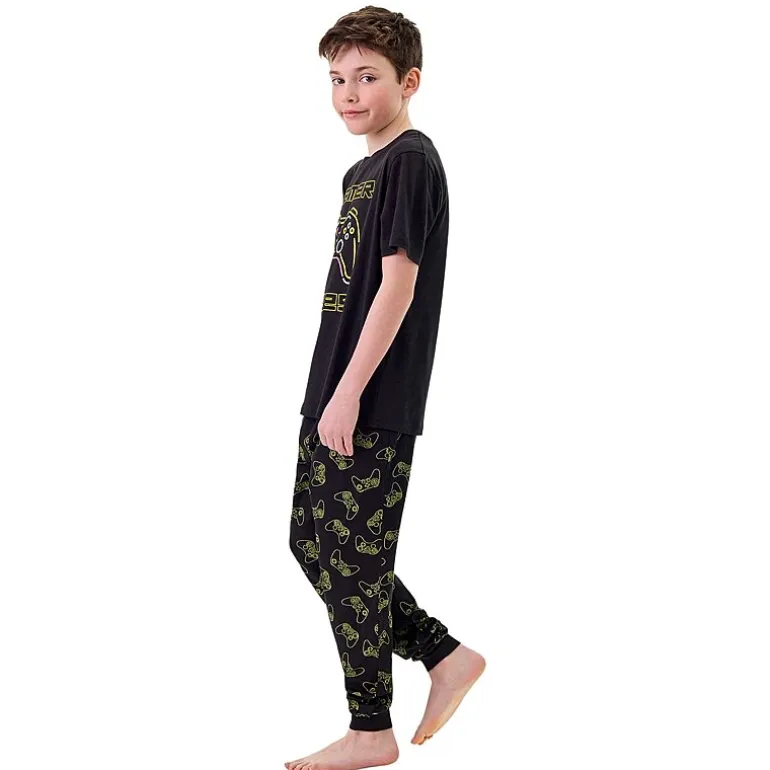 Dream Big Peace Out Little & Big Kid Boys Crew Neck Short Sleeve 3-pc. Pajama Set