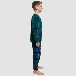 Dream Big Peace Out Little & Big Kid Boys Plush Crew Neck Long Sleeve 2-pc. Pajama Set