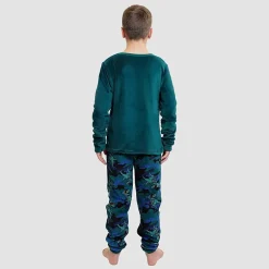 Dream Big Peace Out Little & Big Kid Boys Plush Crew Neck Long Sleeve 2-pc. Pajama Set