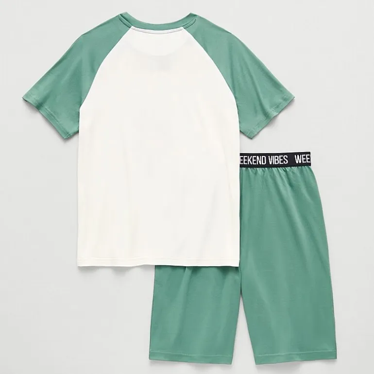 Dream Big Peace Out Little & Big Kid Boys Crew Neck Short Sleeve 2-pc. Pajama Set