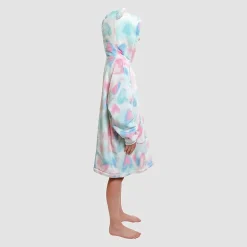 Dream Big Peace Out Lounger Little & Big Kid Girls Plush Long Sleeve Hooded Nightgown