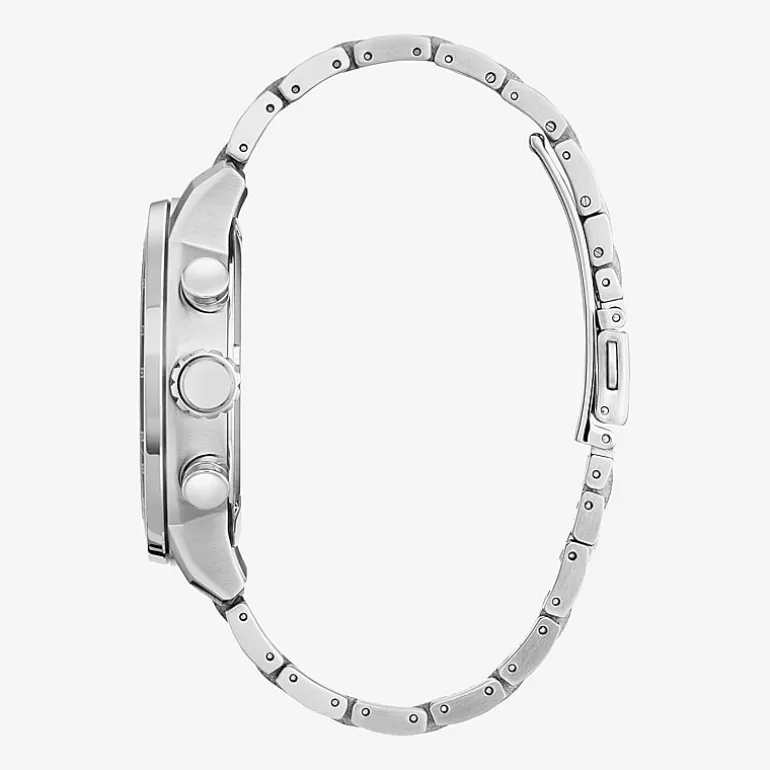 Drive from Citizen Weekender Mens Chronograph Silver Tone Stainless Steel Bracelet Watch Ca0851-56x