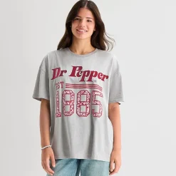 Dr Pepper Hot Tee Womens Juniors Crew Neck Short Sleeve Oversized Graphic T-Shirt