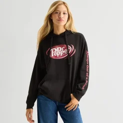 Dr Pepper Womens Juniors Long Sleeve Fleece Hoodie