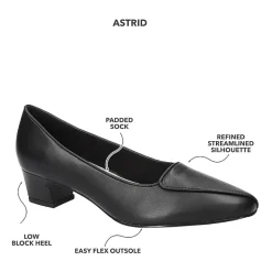 Easy Street Astrid Womens Almond Closed Toe Block Heel Pumps