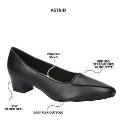 Easy Street Astrid Womens Almond Closed Toe Block Heel Pumps