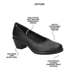 Easy Street Chyler Womens Round Closed Toe Block Heel Pumps
