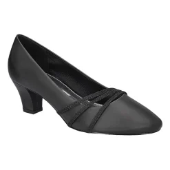 Easy Street Cristiny Womens Round Closed Toe Block Heel Pumps