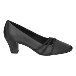 Easy Street Cristiny Womens Round Closed Toe Block Heel Pumps