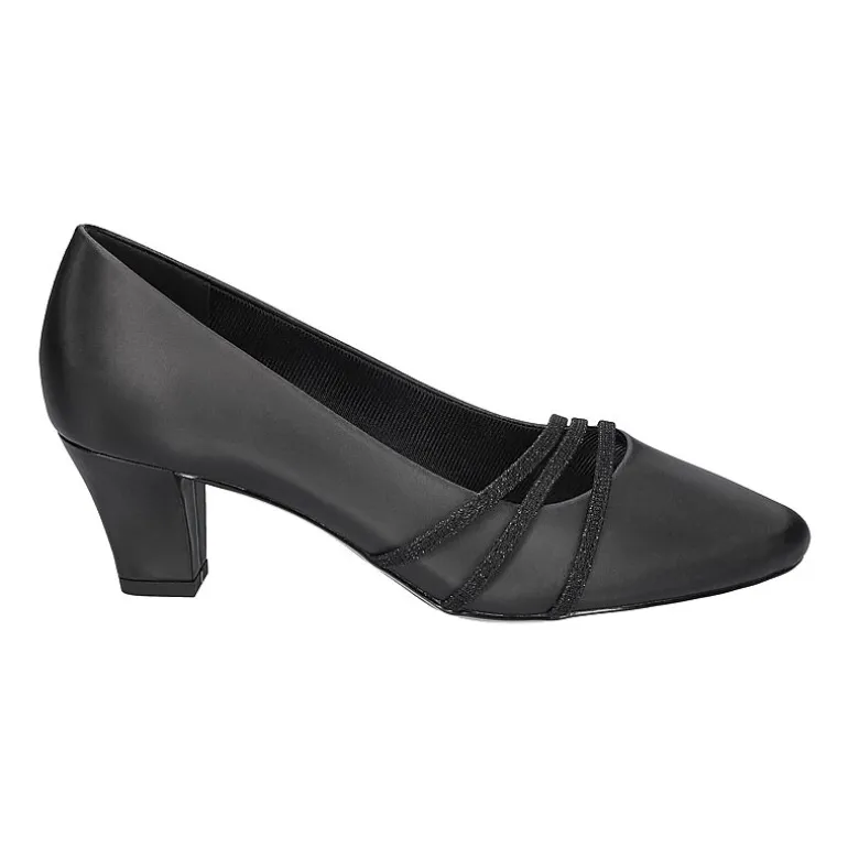 Easy Street Cristiny Womens Round Closed Toe Block Heel Pumps