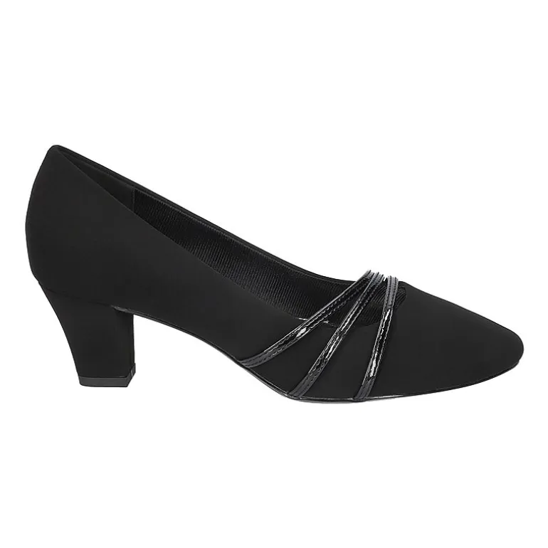 Easy Street Cristiny Womens Round Closed Toe Block Heel Pumps