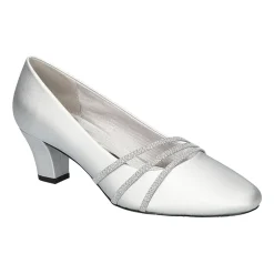 Easy Street Cristiny Womens Round Closed Toe Block Heel Pumps