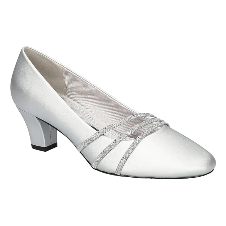 Easy Street Cristiny Womens Round Closed Toe Block Heel Pumps