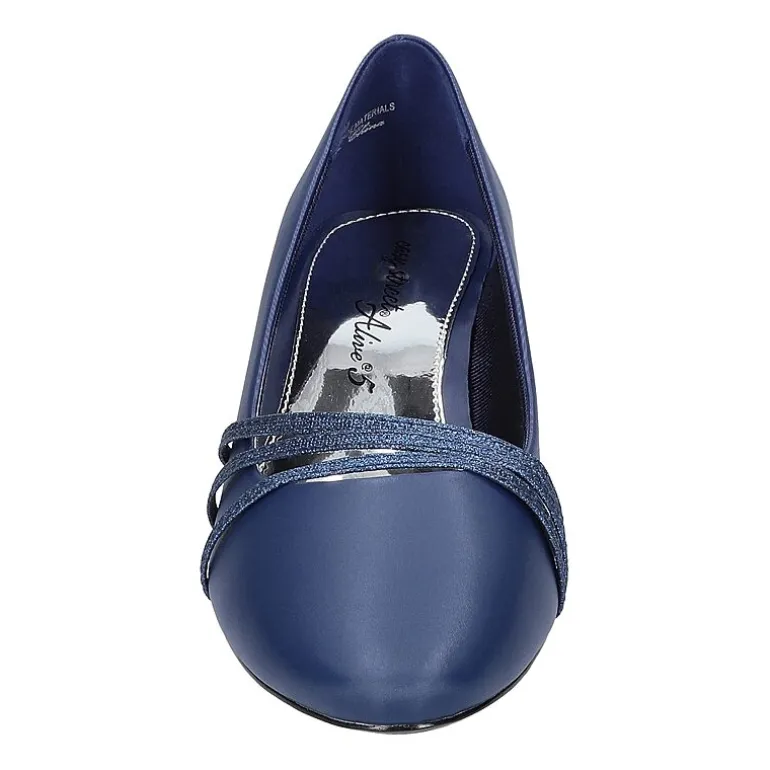 Easy Street Cristiny Womens Round Closed Toe Block Heel Pumps