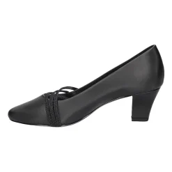 Easy Street Cristiny Womens Round Closed Toe Block Heel Pumps