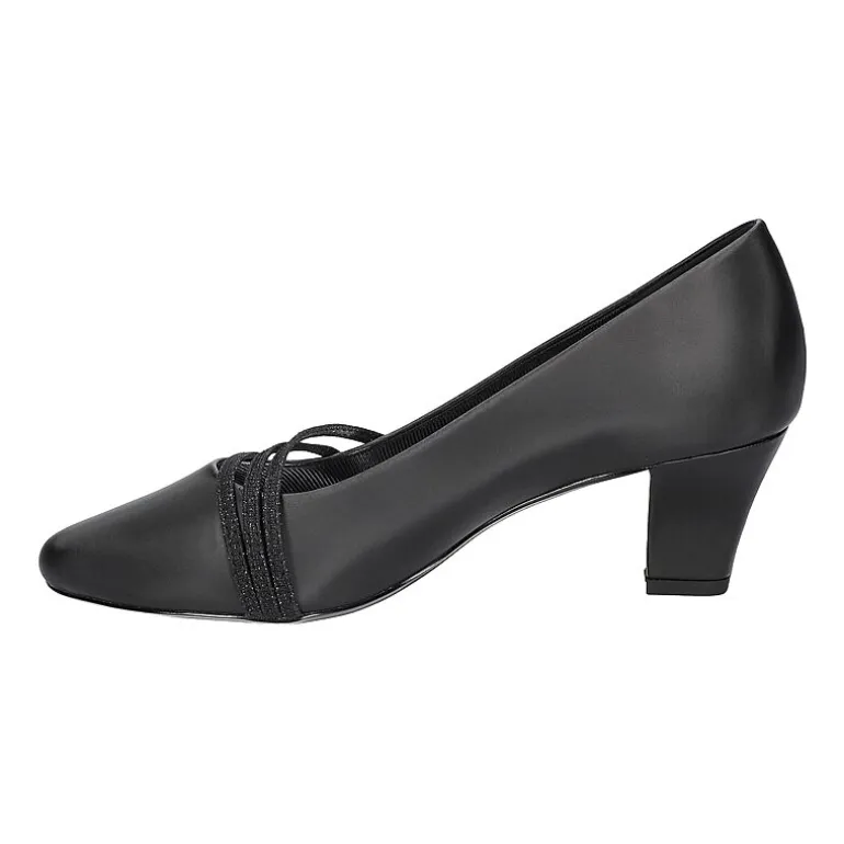 Easy Street Cristiny Womens Round Closed Toe Block Heel Pumps