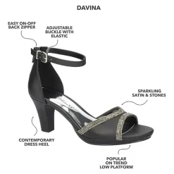 Easy Street Davina Womens Round Open Toe Stiletto Heel Pumps