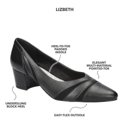 Easy Street Lizbeth Womens Pointed Closed Toe Block Heel Pumps