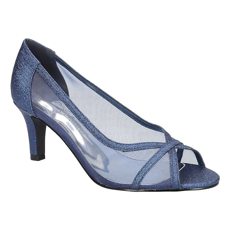 Easy Street Picaboo Womens Round Open Toe Stiletto Heel Pumps