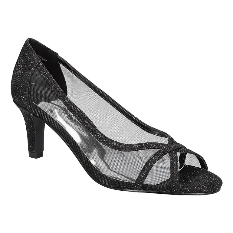 Easy Street Picaboo Womens Round Open Toe Stiletto Heel Pumps