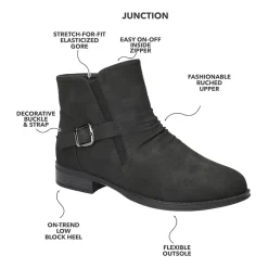 Easy Street Womens Junction Block Heel Booties