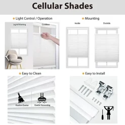 Eco Estates Cut-To-Width Cordless Top Down Bottom Up Light-Filtering Cellular Shade