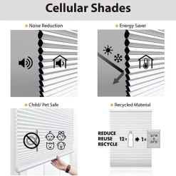 Eco Estates Cut-To-Width Cordless Top Down Bottom Up Blackout Cellular Shade