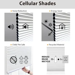 Eco Estates Cut-To-Width Cordless Top Down Bottom Up Blackout Cellular Shade
