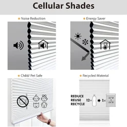 Eco Estates Cut-To-Width Cordless Top Down Bottom Up Blackout Cellular Shade