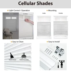 Eco Estates Cut-To-Width Cordless Top Down Bottom Up Blackout Cellular Shade