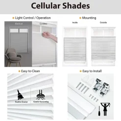 Eco Estates Cut-To-Width Cordless Top Down Bottom Up Blackout Cellular Shade