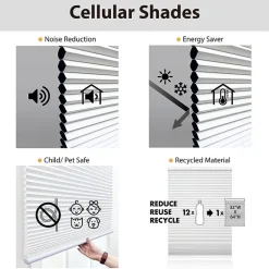 Eco Estates Cut-To-Width Cordless Top Down Bottom Up Blackout Cellular Shade