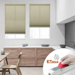 Eco Estates Ez Stick No Tool 1” Cut-to-Width Cordless Light Filtering Pleated Shade