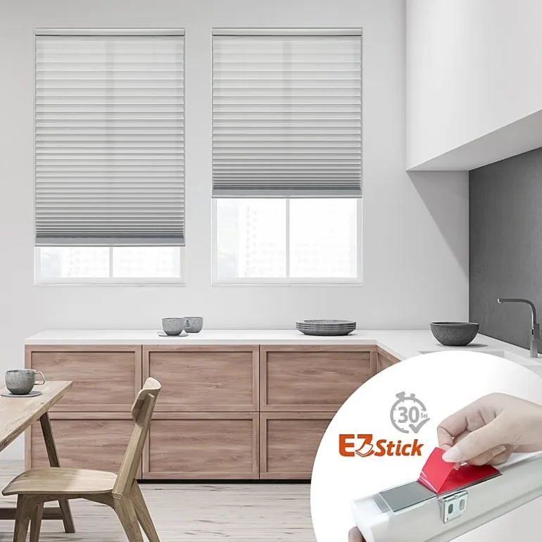 Eco Estates Ez Stick No Tool 1” Cut-to-Width Cordless Light Filtering Pleated Shade