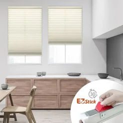 Eco Estates Ez Stick No Tool 1” Cut-to-Width Cordless Light Filtering Pleated Shade