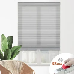 Eco Estates Ez Stick No Tool 1” Cut-to-Width Cordless Light Filtering Pleated Shade