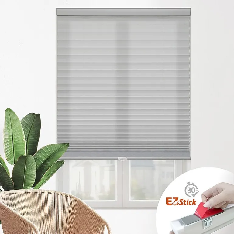 Eco Estates Ez Stick No Tool 1” Cut-to-Width Cordless Light Filtering Pleated Shade