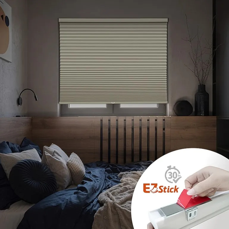 Eco Estates Ez Stick No Tool 1.5" Cut-To-Width Cordless 100% Blackout Cellular Shade