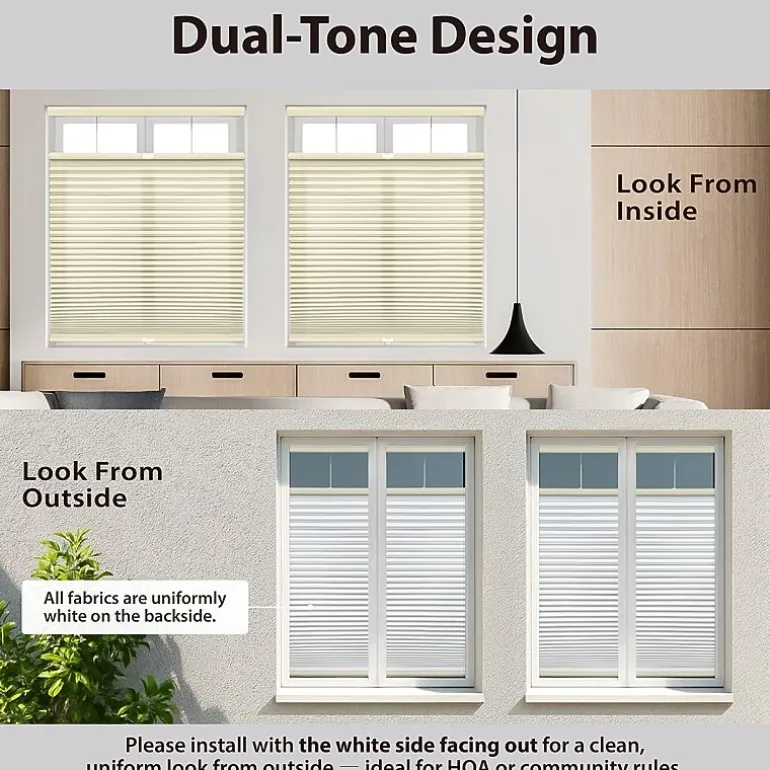 Eco Estates Honeycomb Custom Cordless Top Down Bottom Up Light-Filtering Cellular Shade