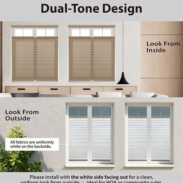 Eco Estates Honeycomb Custom Cordless Top Down Bottom Up Light-Filtering Cellular Shade