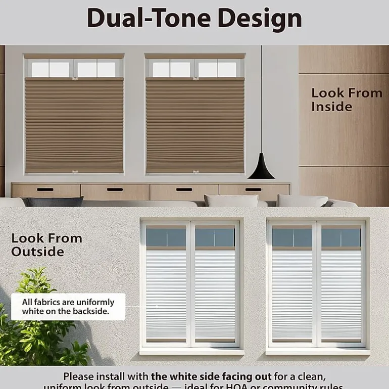 Eco Estates Honeycomb Custom Cordless Top Down Bottom Up Blackout Cellular Shade
