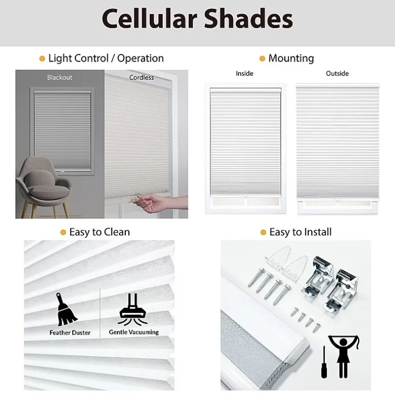 Eco Estates Honeycomb Cut-To-Width Cordless Blackout Cellular Shade