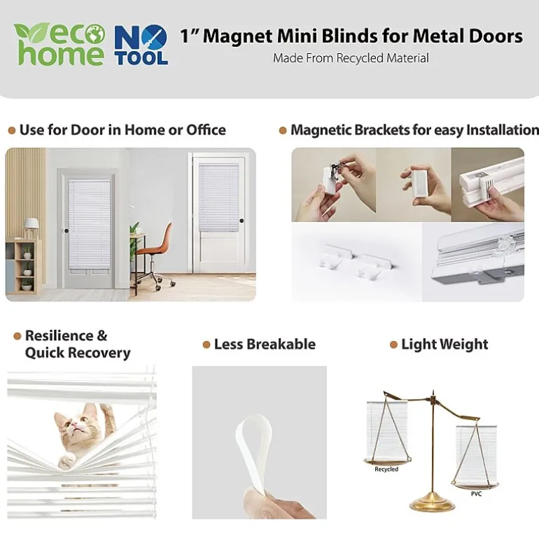 Eco Estates Magnetic 1" Room Darkening Cordless Mini Blind
